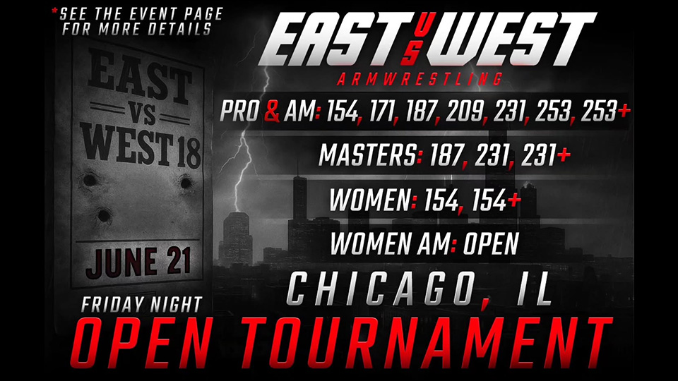 East vs West 18 Chicago Open Armwrestling Tournament